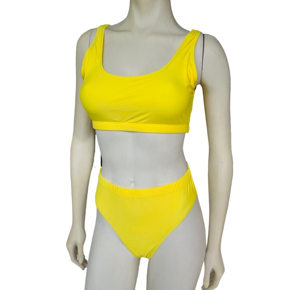 Yellow High Waist Bikini Women’s Swimsuit Set - Picture 6 of 7